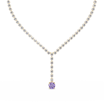23.7 CTW Graduated Round Colorstone Tennis Necklace
