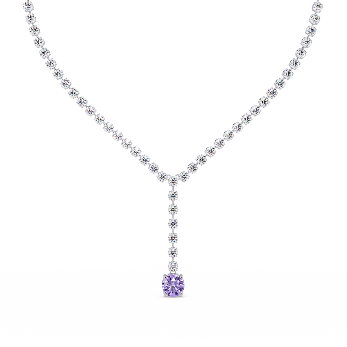 23.7 CTW Graduated Round Colorstone Tennis Necklace