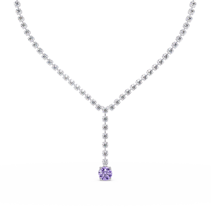 23.7 CTW Graduated Round Colorstone Tennis Necklace