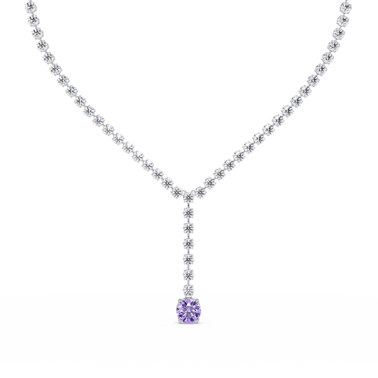 23.7 CTW Graduated Round Colorstone Tennis Necklace