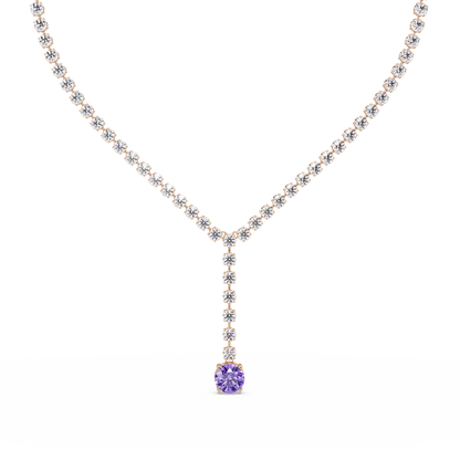 23.7 CTW Graduated Round Colorstone Tennis Necklace