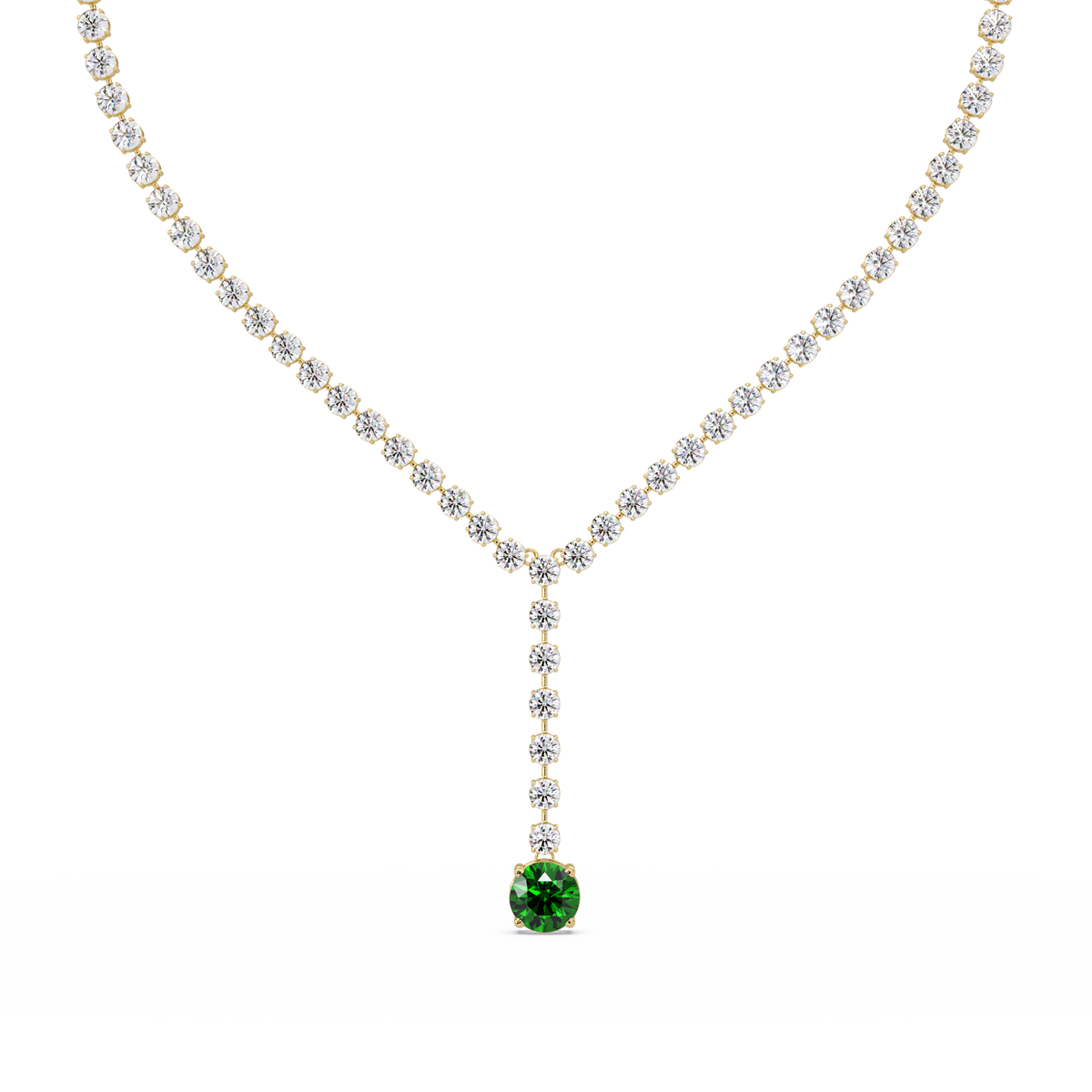 23.7 CTW Graduated Round Colorstone Tennis Necklace