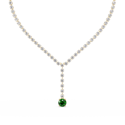 23.7 CTW Graduated Round Colorstone Tennis Necklace