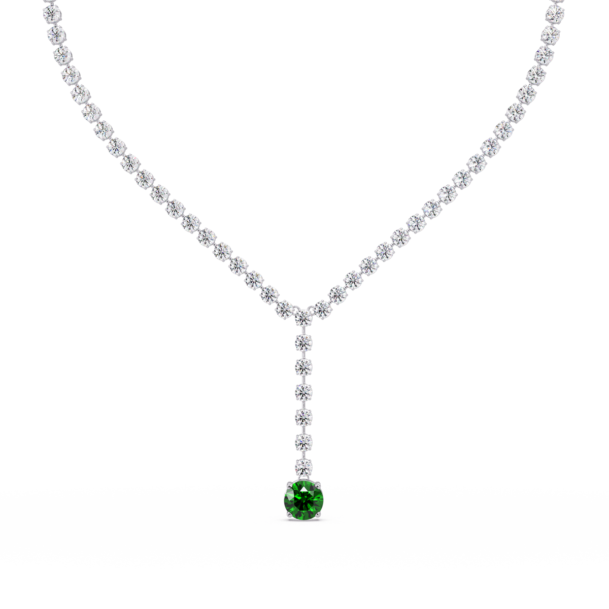 23.7 CTW Graduated Round Colorstone Tennis Necklace