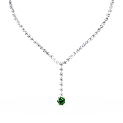 23.7 CTW Graduated Round Colorstone Tennis Necklace