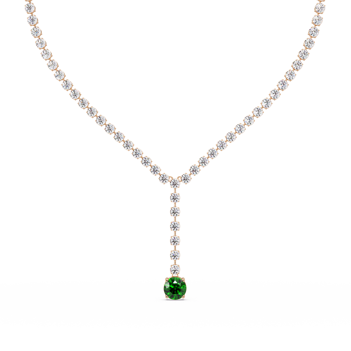 23.7 CTW Graduated Round Colorstone Tennis Necklace