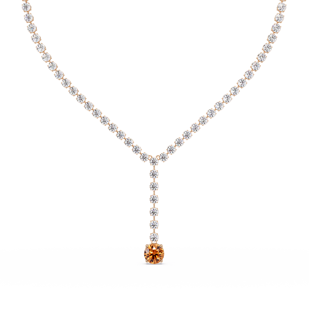23.7 CTW Graduated Round Colorstone Tennis Necklace