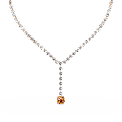 23.7 CTW Graduated Round Colorstone Tennis Necklace