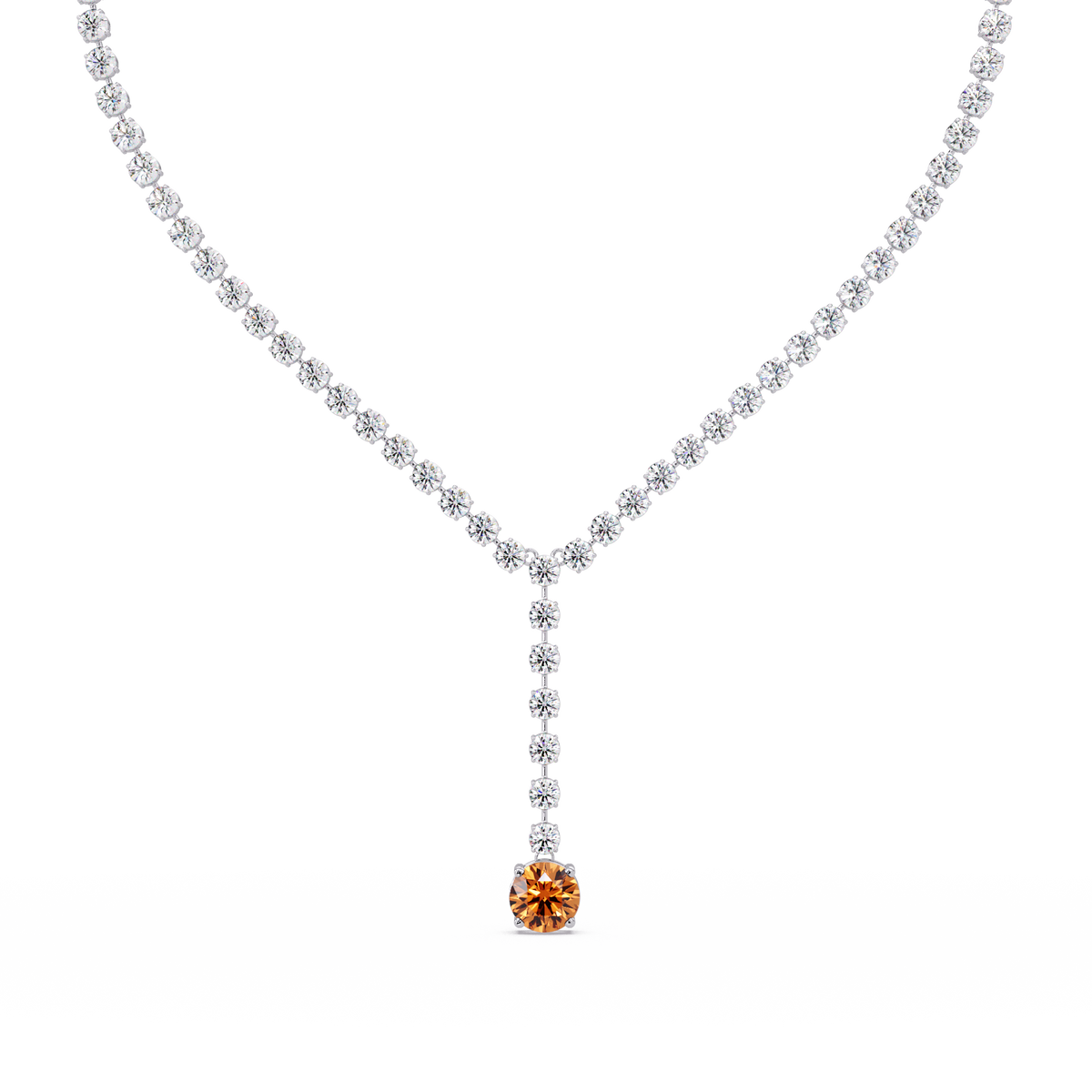 23.7 CTW Graduated Round Colorstone Tennis Necklace