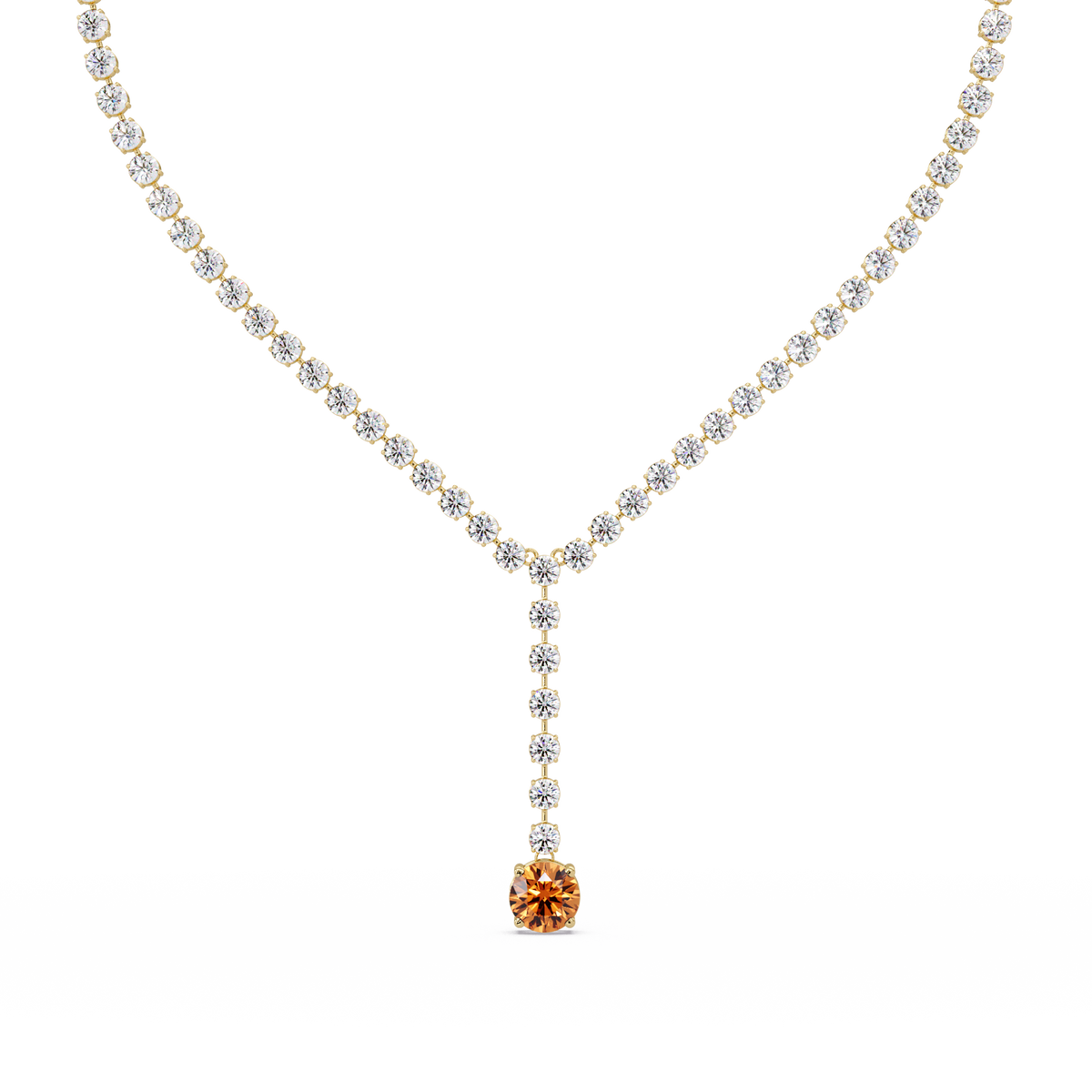 23.7 CTW Graduated Round Colorstone Tennis Necklace