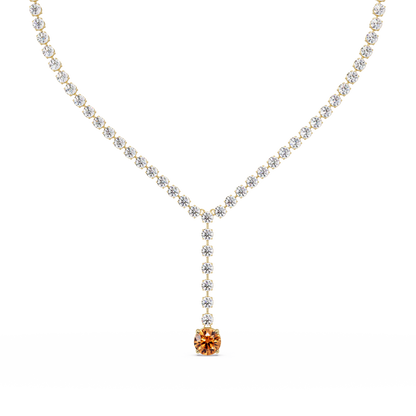 23.7 CTW Graduated Round Colorstone Tennis Necklace