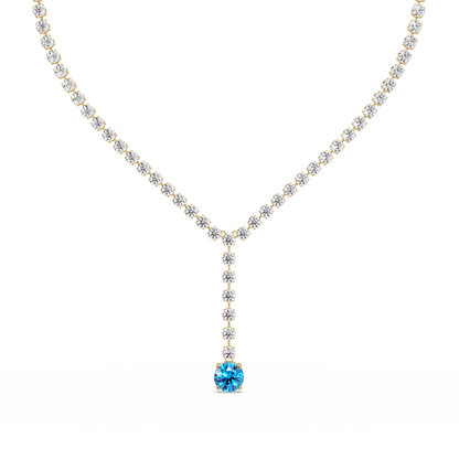 23.7 CTW Graduated Round Colorstone Tennis Necklace