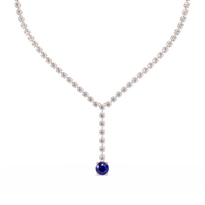 23.7 CTW Graduated Round Colorstone Tennis Necklace