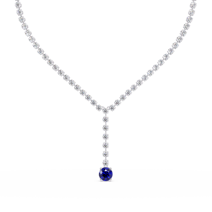 23.7 CTW Graduated Round Colorstone Tennis Necklace
