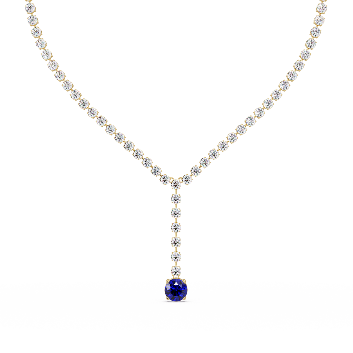23.7 CTW Graduated Round Colorstone Tennis Necklace