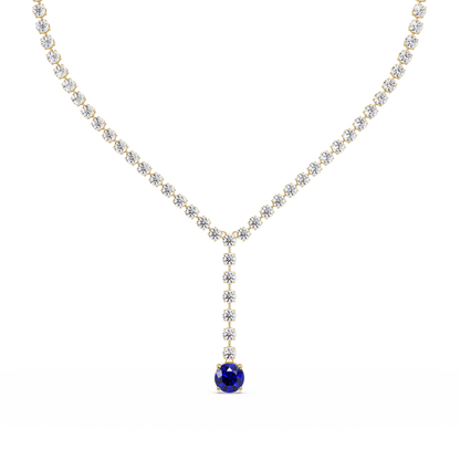 23.7 CTW Graduated Round Colorstone Tennis Necklace