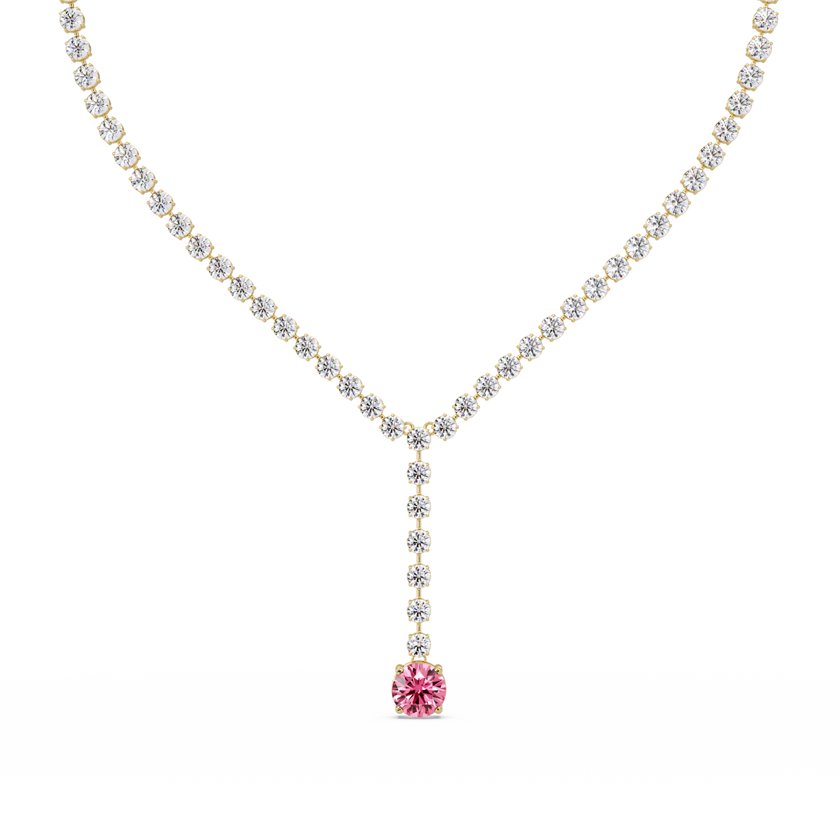 23.7 CTW Graduated Round Colorstone Tennis Necklace