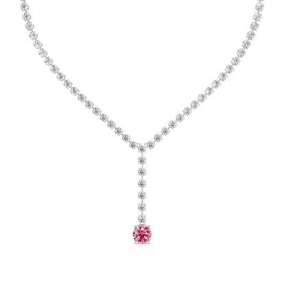 23.7 CTW Graduated Round Colorstone Tennis Necklace