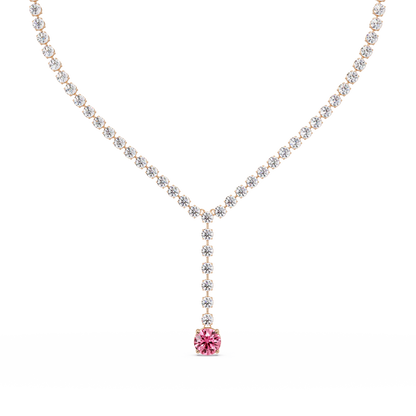 23.7 CTW Graduated Round Colorstone Tennis Necklace