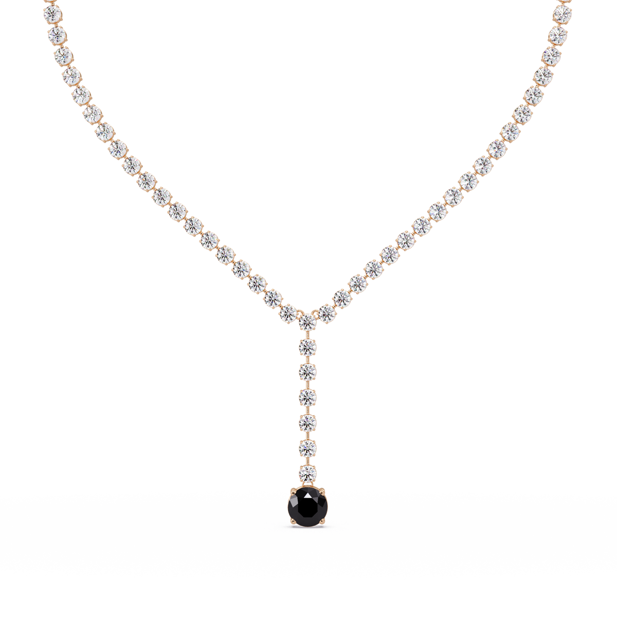 23.7 CTW Graduated Round Colorstone Tennis Necklace