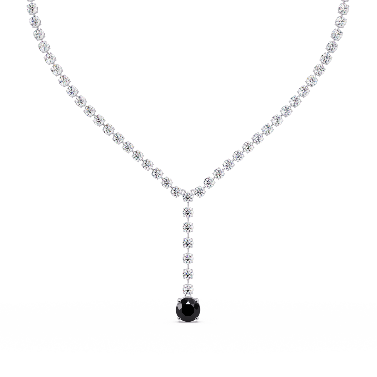 23.7 CTW Graduated Round Colorstone Tennis Necklace