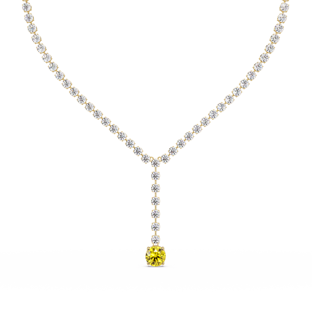 23.7 CTW Graduated Round Colorstone Tennis Necklace