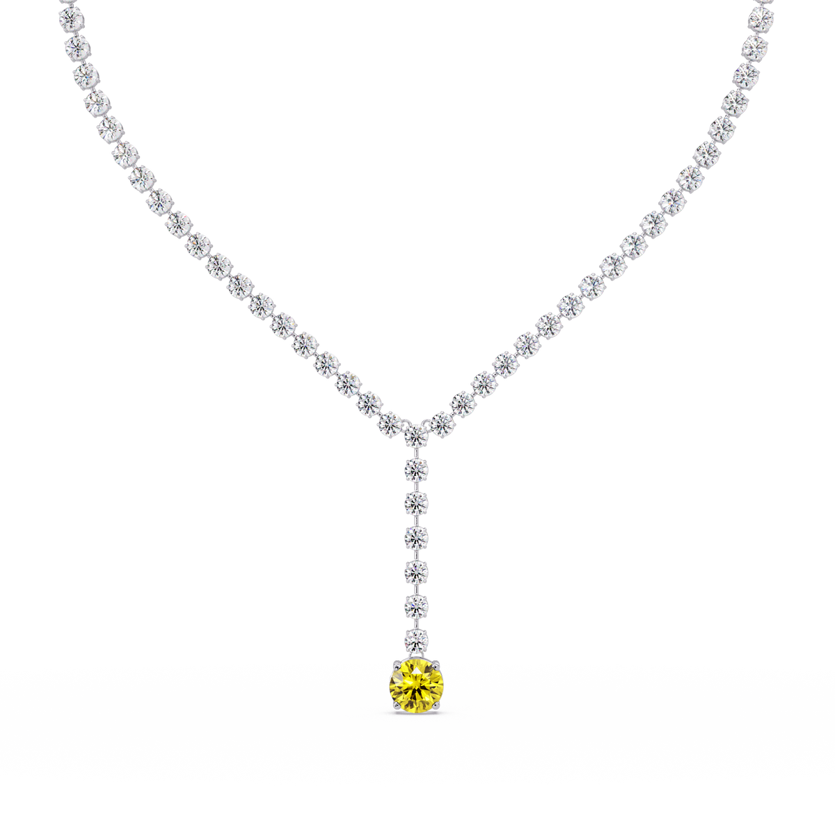 23.7 CTW Graduated Round Colorstone Tennis Necklace