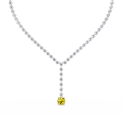 23.7 CTW Graduated Round Colorstone Tennis Necklace