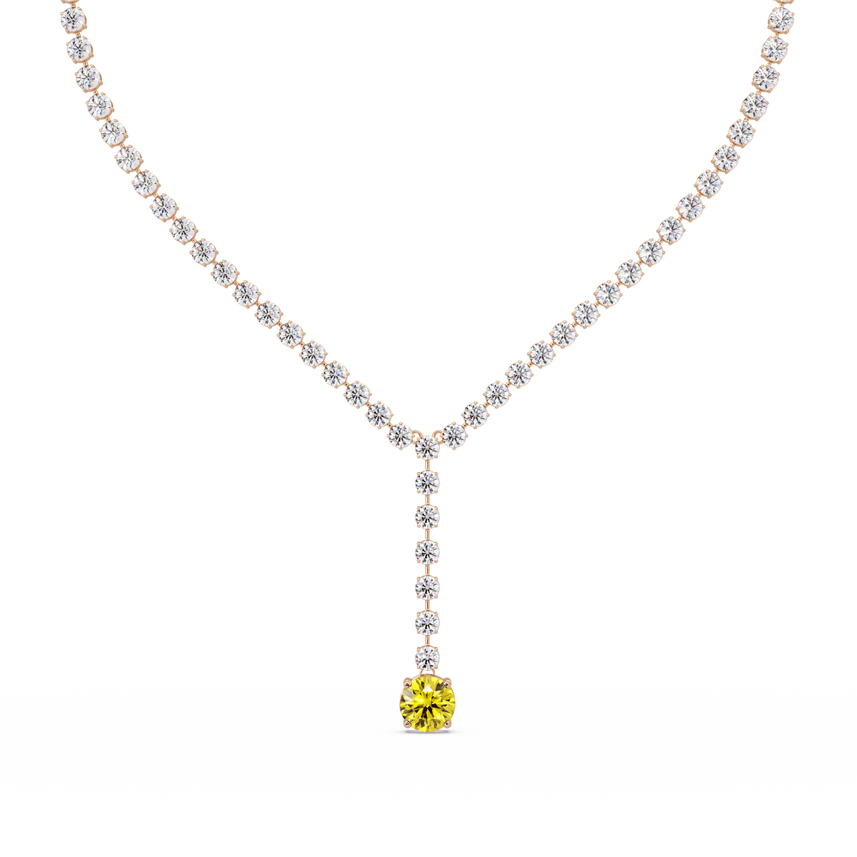 23.7 CTW Graduated Round Colorstone Tennis Necklace