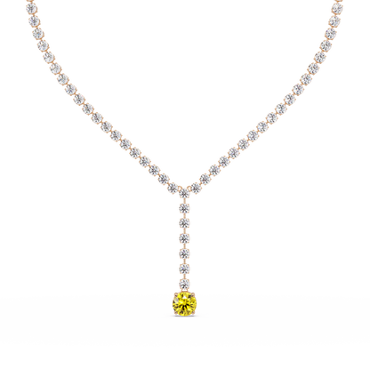 23.7 CTW Graduated Round Colorstone Tennis Necklace