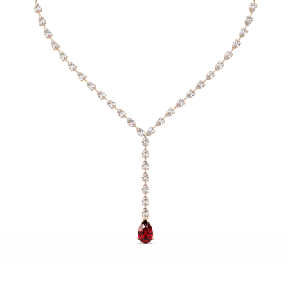 16.3 CTW Pear-Cut Colorstone Tennis Necklace