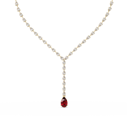 16.3 CTW Pear-Cut Colorstone Tennis Necklace