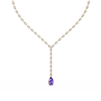 16.3 CTW Pear-Cut Colorstone Tennis Necklace