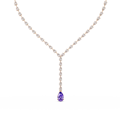 16.3 CTW Pear-Cut Colorstone Tennis Necklace