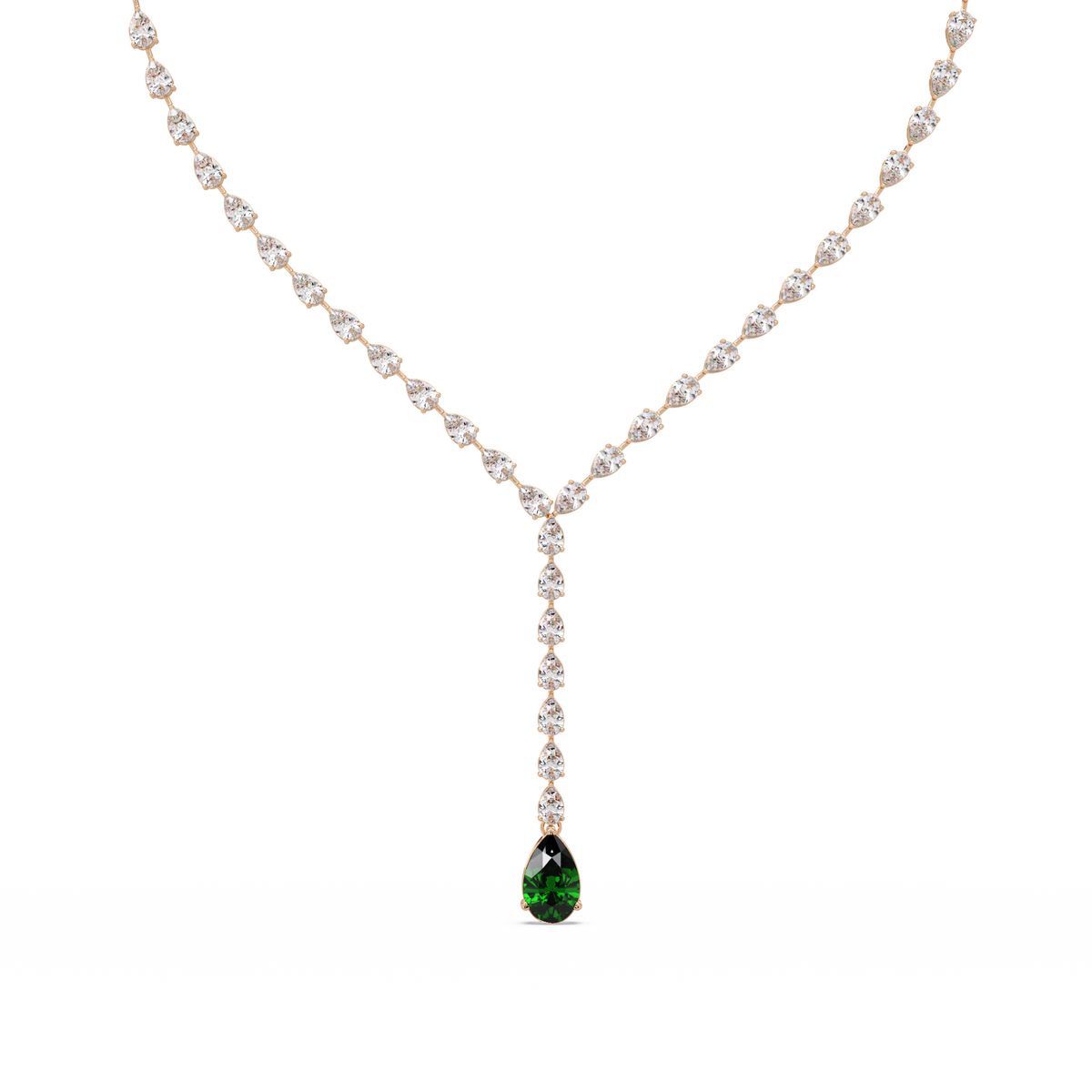 16.3 CTW Pear-Cut Colorstone Tennis Necklace