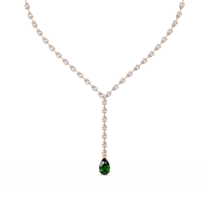 16.3 CTW Pear-Cut Colorstone Tennis Necklace