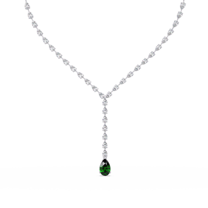 16.3 CTW Pear-Cut Colorstone Tennis Necklace