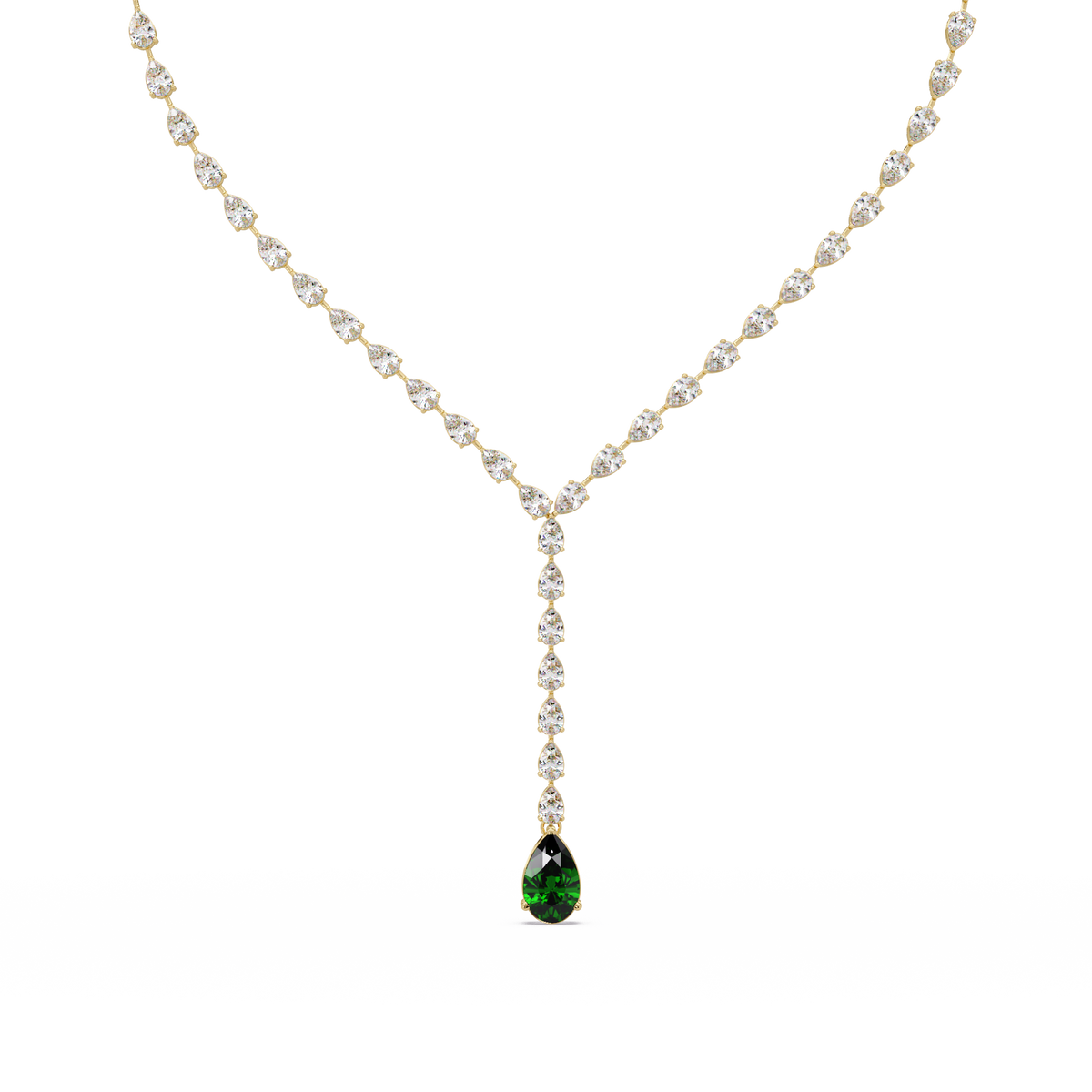 16.3 CTW Pear-Cut Colorstone Tennis Necklace