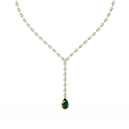 16.3 CTW Pear-Cut Colorstone Tennis Necklace