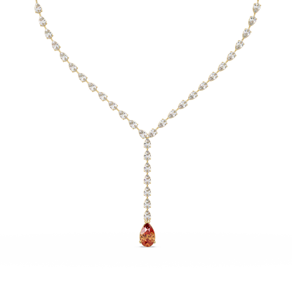 16.3 CTW Pear-Cut Colorstone Tennis Necklace