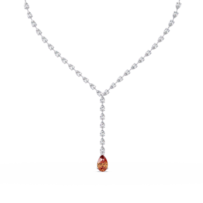 16.3 CTW Pear-Cut Colorstone Tennis Necklace