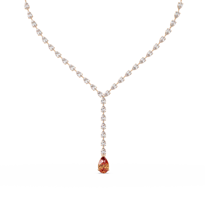 16.3 CTW Pear-Cut Colorstone Tennis Necklace