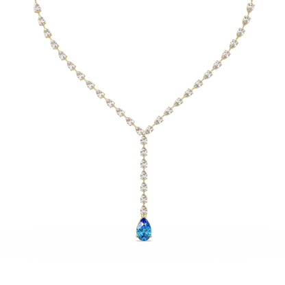16.3 CTW Pear-Cut Colorstone Tennis Necklace