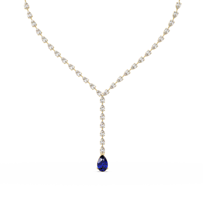 16.3 CTW Pear-Cut Colorstone Tennis Necklace