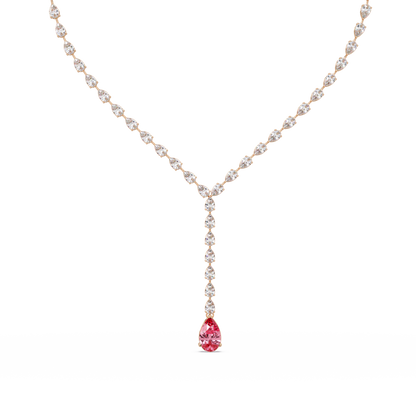 16.3 CTW Pear-Cut Colorstone Tennis Necklace