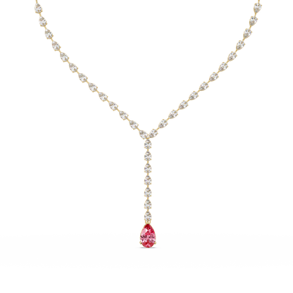 16.3 CTW Pear-Cut Colorstone Tennis Necklace