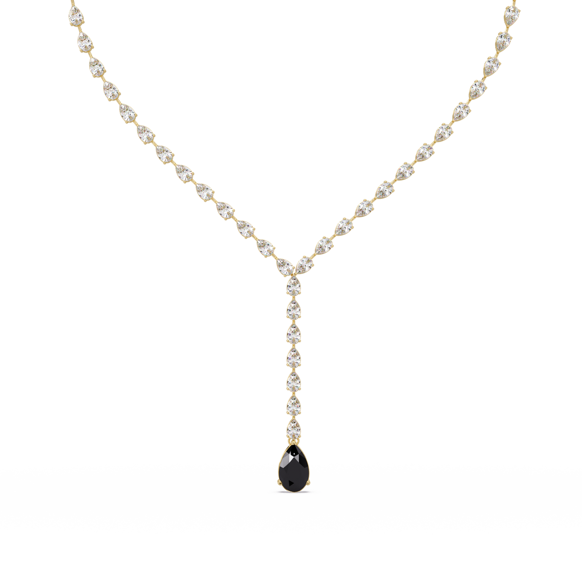 16.3 CTW Pear-Cut Colorstone Tennis Necklace