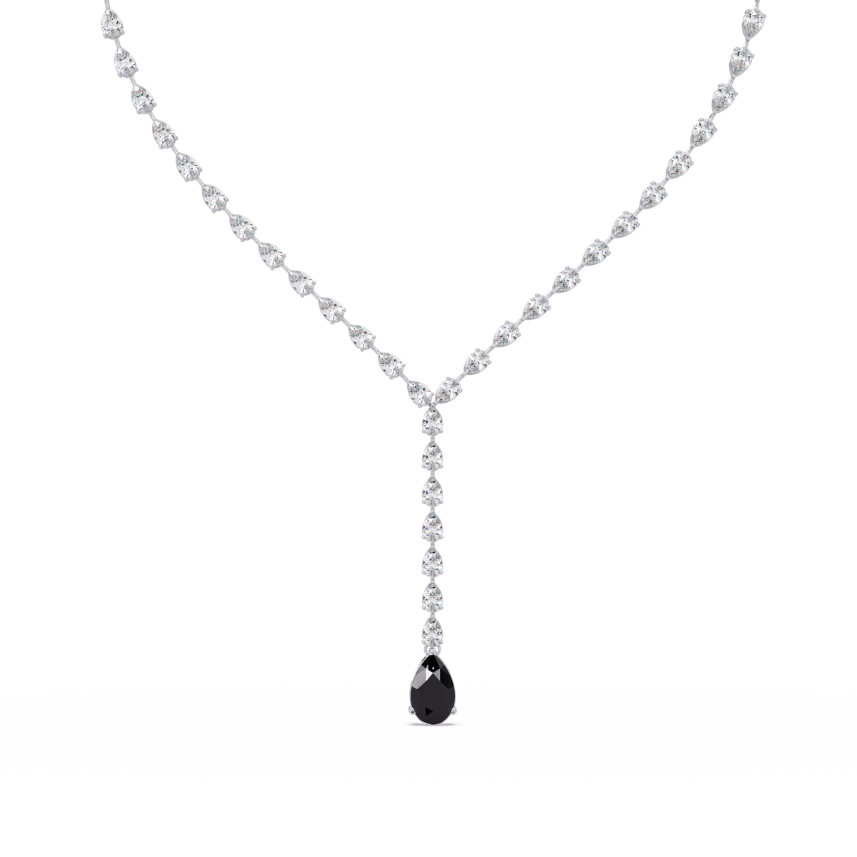 16.3 CTW Pear-Cut Colorstone Tennis Necklace