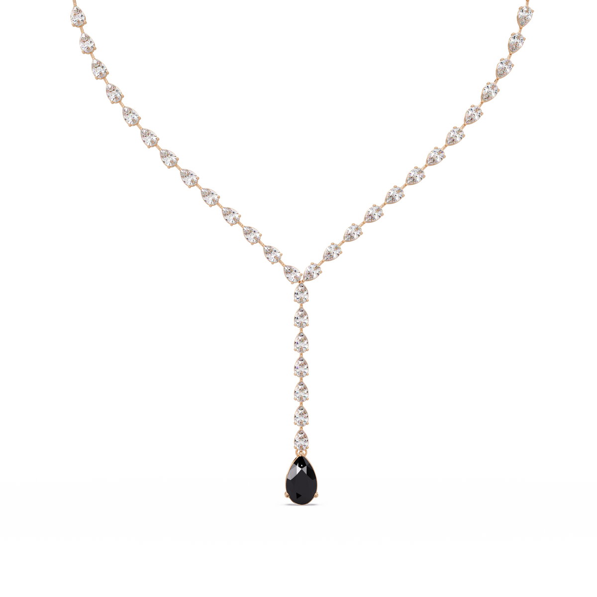 16.3 CTW Pear-Cut Colorstone Tennis Necklace