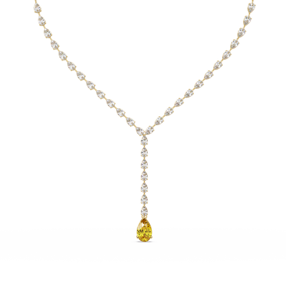 16.3 CTW Pear-Cut Colorstone Tennis Necklace